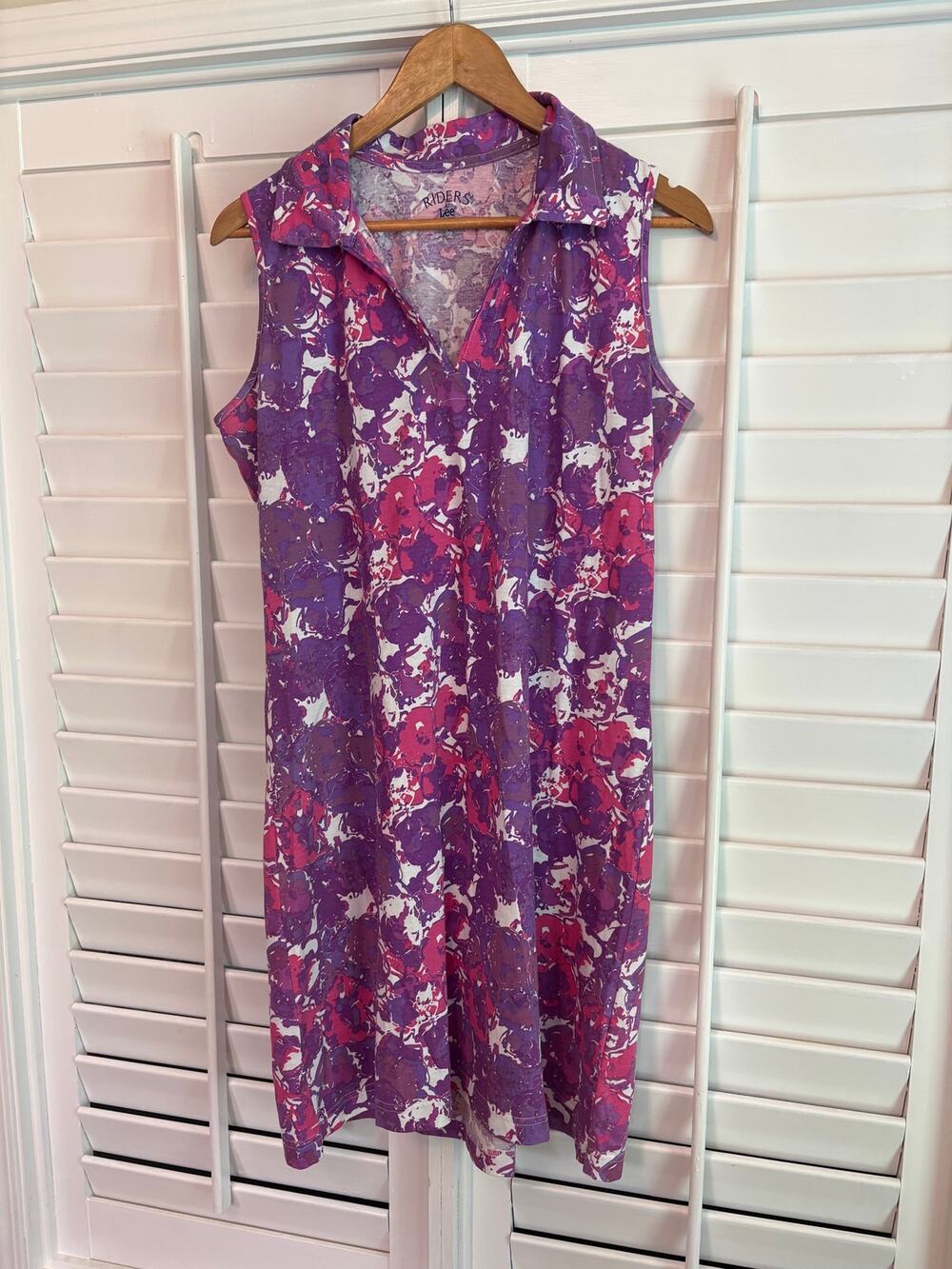 Riders By Lee Purple And Pink Floral Dress Size Large